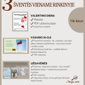 EDUKACINIS MEGA RINKINYS VAIKAMS: Vasario 16oji + Užgavėnės + Valentino diena